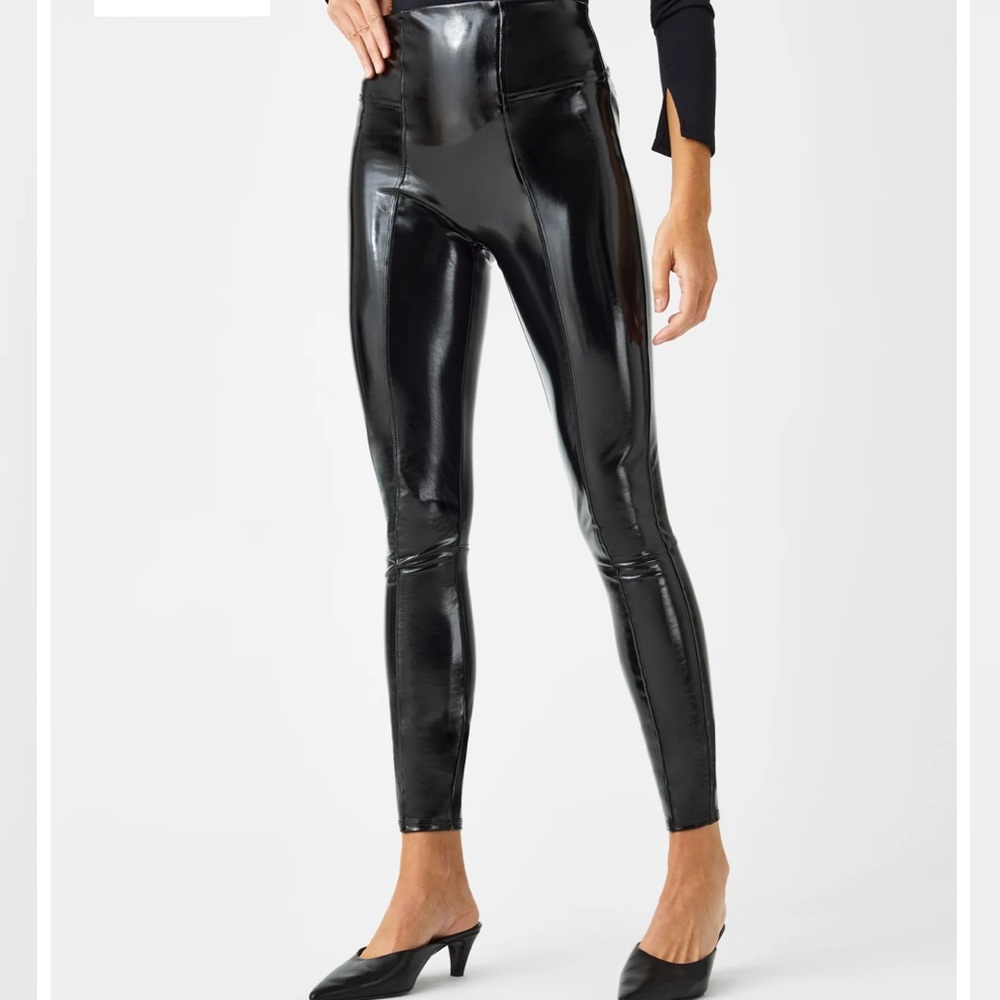 Black Faux Patent Leggings